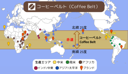 「コーヒーベルト（赤道の南北 25度の帯状エリア）」を Googleマイマップ「コーヒー豆 生産国マップ」に追加